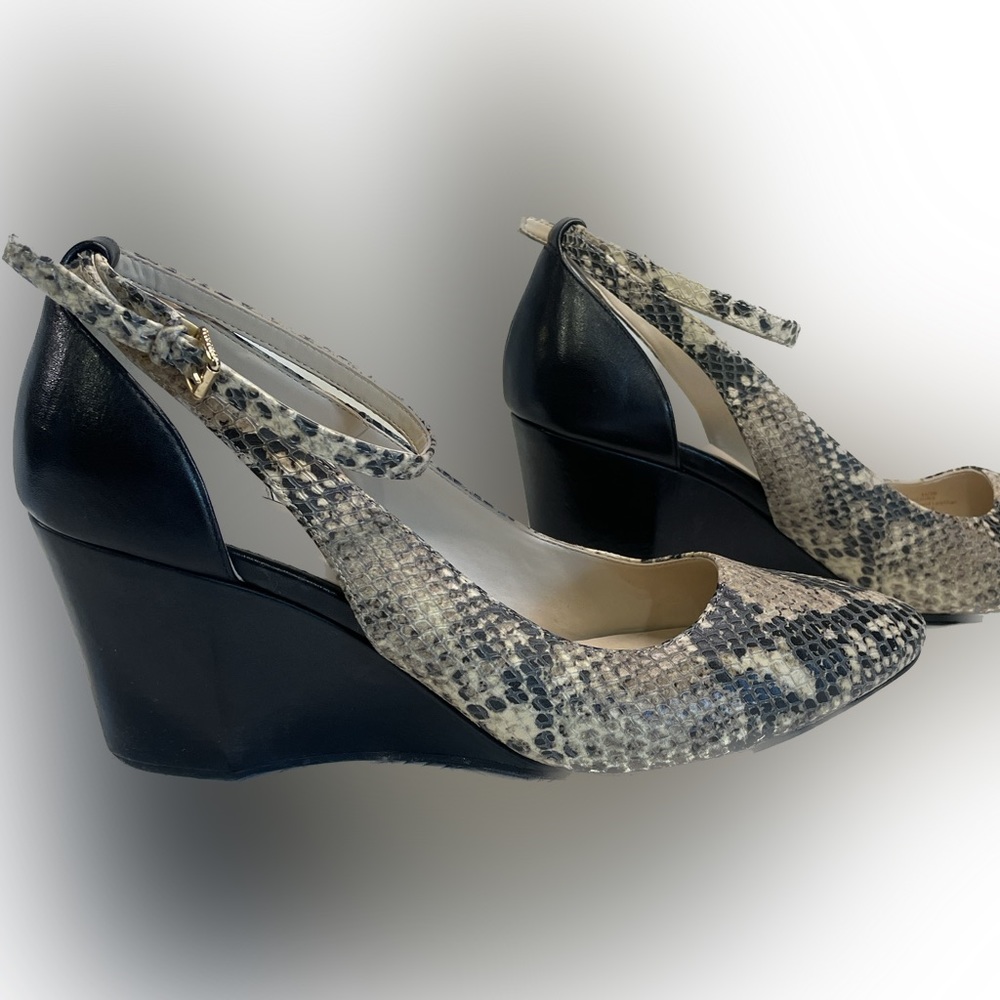 Cole Haan Leather Snake Print Wedge Heel